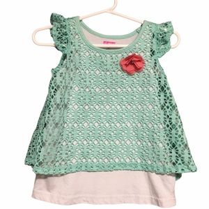 BOGO Layered top Swiggies 3 T Mint green lace & white